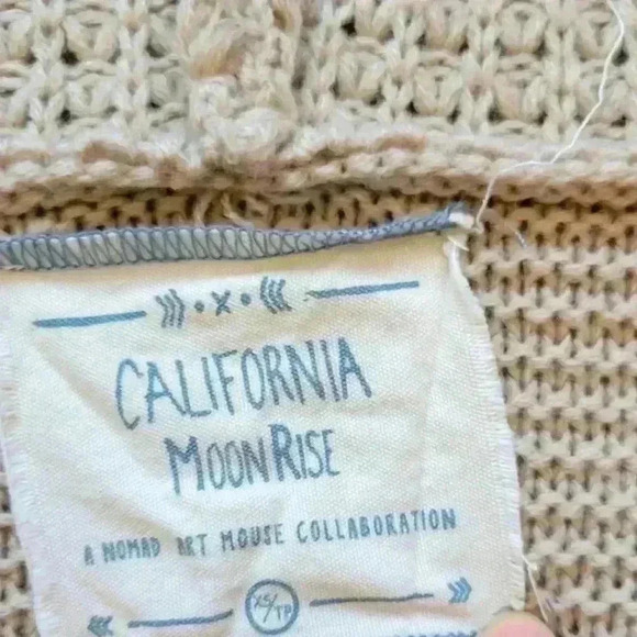 California moonrise open knit cardigan poncho style hoodie size xs - Picture 5 of 9